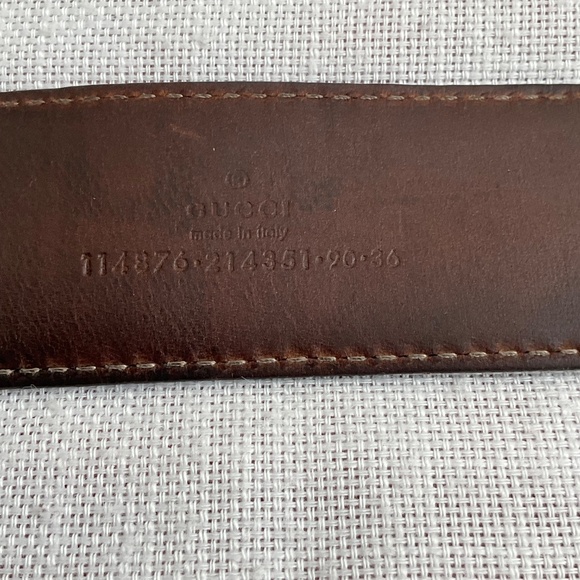 Gucci Guccissima Embossed Brown Leather Gg Marmont Belt Size 90/36 Made in Italy - Picture 3 of 13
